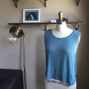 Zara Soft Teal Cotton Muscle Tank